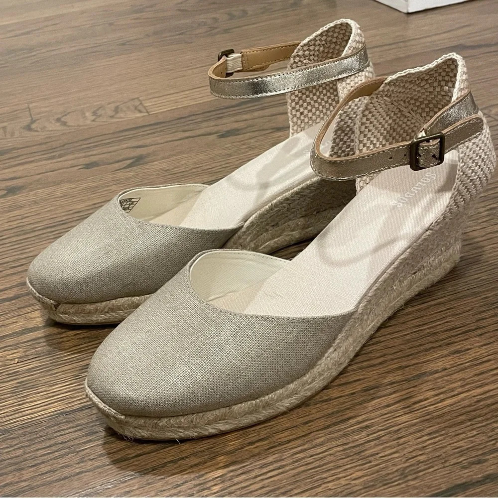 NEW Soludos Closed-toe Midwedge Linen Espadrille Women’s 10